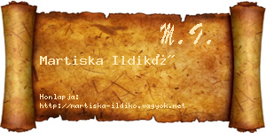 Martiska Ildikó névjegykártya